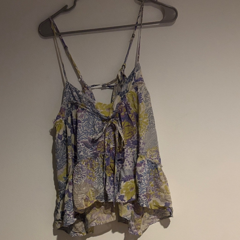 Anthropologie Yellow and Purple Floral Camisole